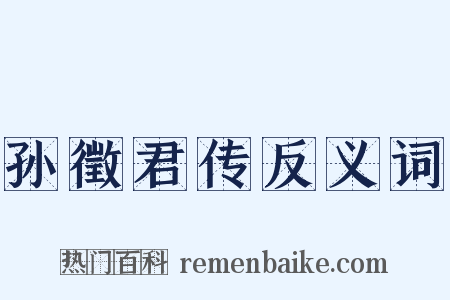 孙徵君传反义词是什么意思的图片
